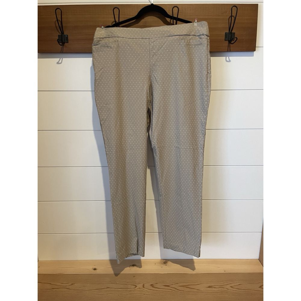 Liz Claiborne Tan Micro Diamond Stretch Pull On Pants Comfortable Classy W-14